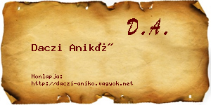 Daczi Anikó névjegykártya